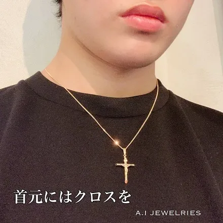 K18 18金 クロス ペンダント セット 50cm / K18 Cross pendant Set 50cm