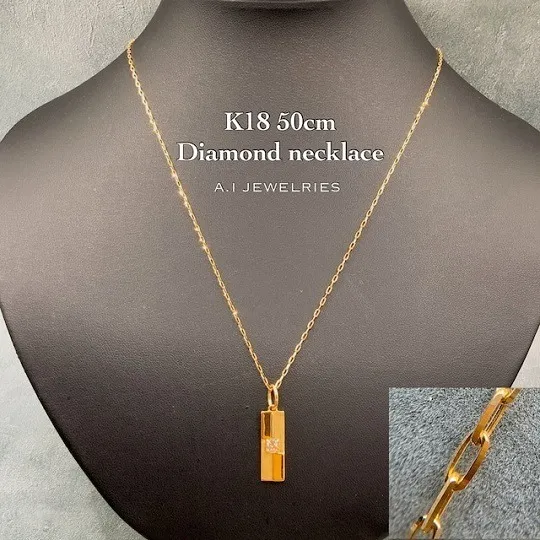 k18 18金 ダイヤモンド ネックレス アジャスター付き 50cm / k18 Diamond necklace 50cm 品番nuh-00203