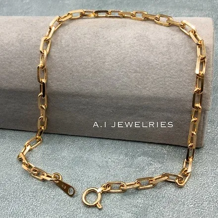 K18 18金 ４面 ダイヤカット 粗目 アズキ 1.20 25センチ メンズ アンクレット 品番 kaa4dc120-25