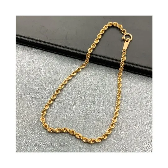 k18 18金 ロープ ブレスレット 20cm 3mm 幅 / k18 Rope bracelet 20cm 3mm 品番kr3m-20