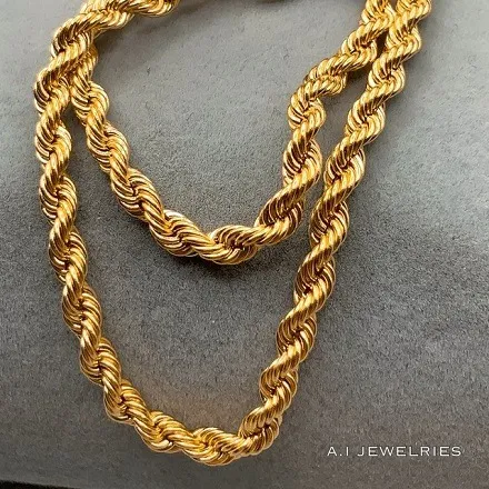 k18 18金 ロープ ブレスレット 20cm 3mm 幅 / k18 Rope bracelet 20cm 3mm 品番kr3m-20