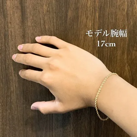 k18 18金 ロープ ブレスレット 20cm 3mm 幅 / k18 Rope bracelet 20cm 3mm 品番kr3m-20