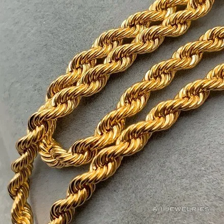 k18 18金 ロープ ブレスレット 20cm 3mm 幅 / k18 Rope bracelet 20cm 3mm 品番kr3m-20