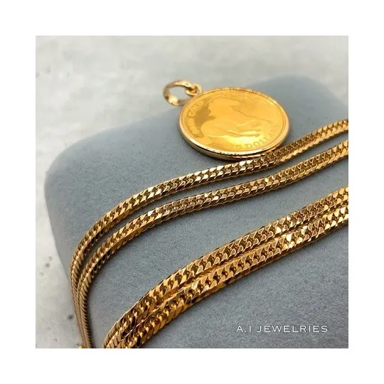 K18 / K24 コイン ネックレス セット 50cm / K18 K24 Coin Necklace Set 50cm コインネックレスセット