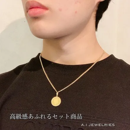 K18 / K24 コイン ネックレス セット 50cm / K18 K24 Coin Necklace Set 50cm コインネックレスセット