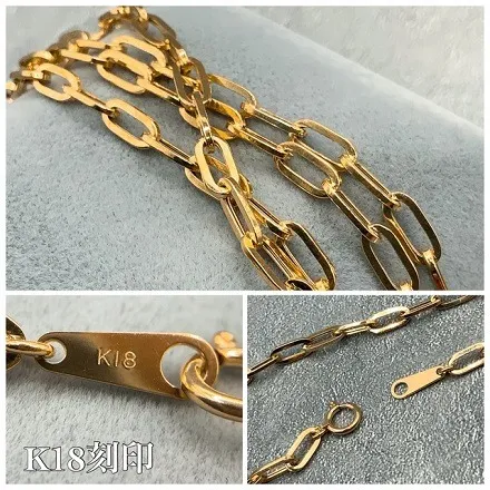 K18 18金 ペーパークリップ ネックレス 0.85 40cm / k18 paper clip necklace 0.85 40cm 品番 kpch085-40