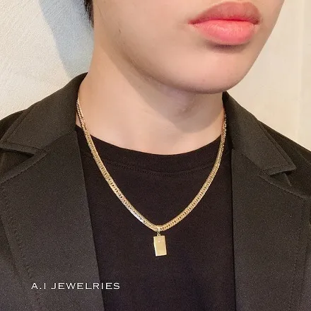 18金 ゴールド バー ダイヤモンド ペンダント / K18 Gold bar diamond pendant 品番bgc-034714