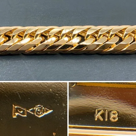 K18 8面カット トリプル 150g 60cm 喜平 ネックレス 18金 18k / K18 8cut triple Necklace 150g 60cm 品番；k8t-15060