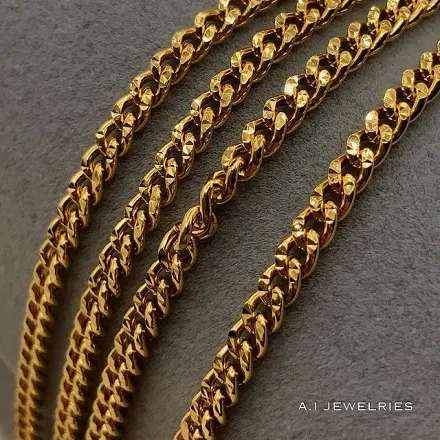 K18 2面 シングル スター カット 50cm 喜平 ネックレス / K18 2cut single star cut 50cm 品番；k2ssc-07150