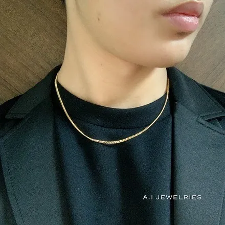 K18 2面 シングル スター カット 50cm 喜平 ネックレス / K18 2cut single star cut 50cm 品番；k2ssc-07150