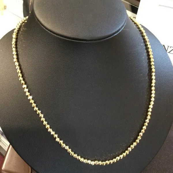 K18 ミラーカットボール ネックレス mirror cut ball necklace 男女兼用