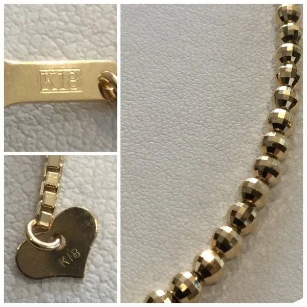 K18 ミラーカットボール ネックレス mirror cut ball necklace 男女兼用