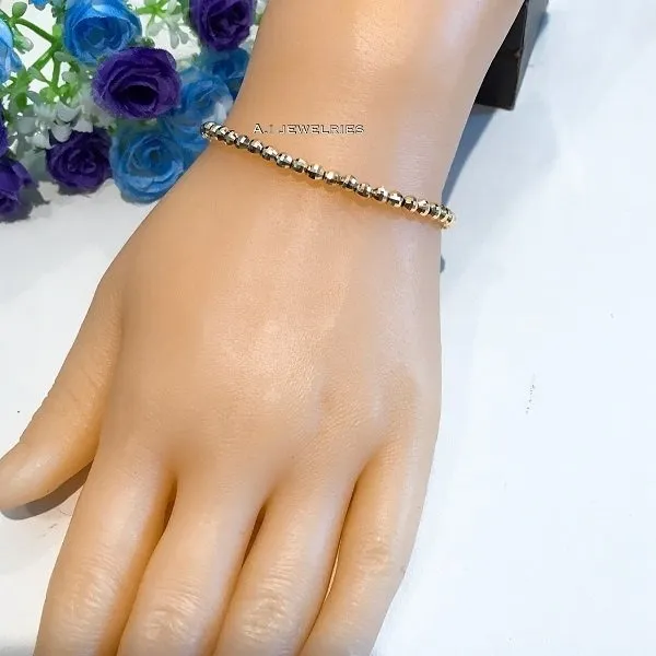 ブレスレット 18金 17cm k18 4mm ミラーカットボール ブレスレット レディース / k18 4mm cut ball bracelet 17cm 品番 kb-4mcb