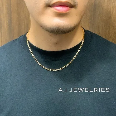 k18 18金 Hクリップ0.85φ ペーパークリップ ネックレス 5g 50cm / k18 Hclip0.85φ paper clip necklace 品番 kpch085-50