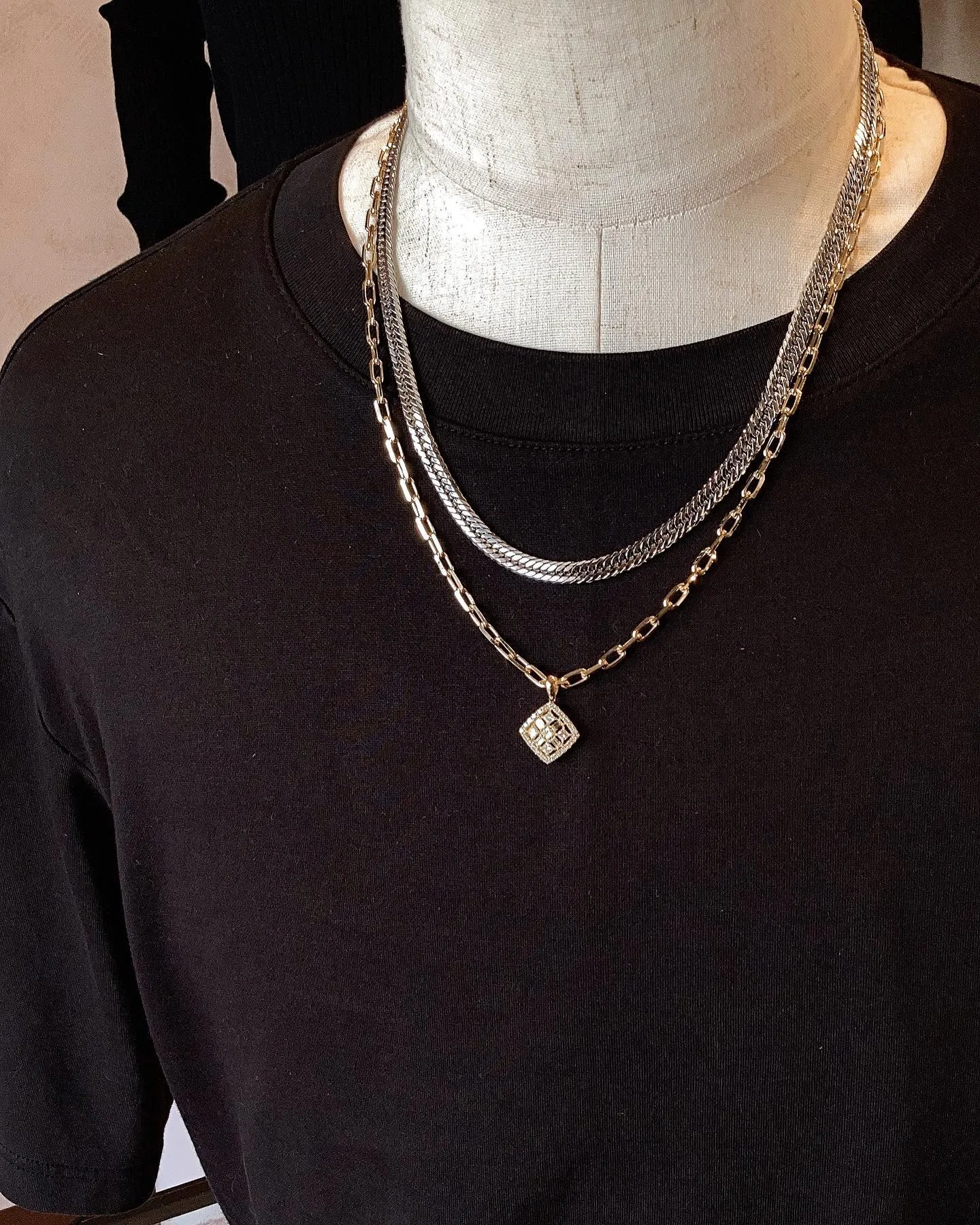 K18 アズキネックレスコーデ⁎⁺˳✧༚