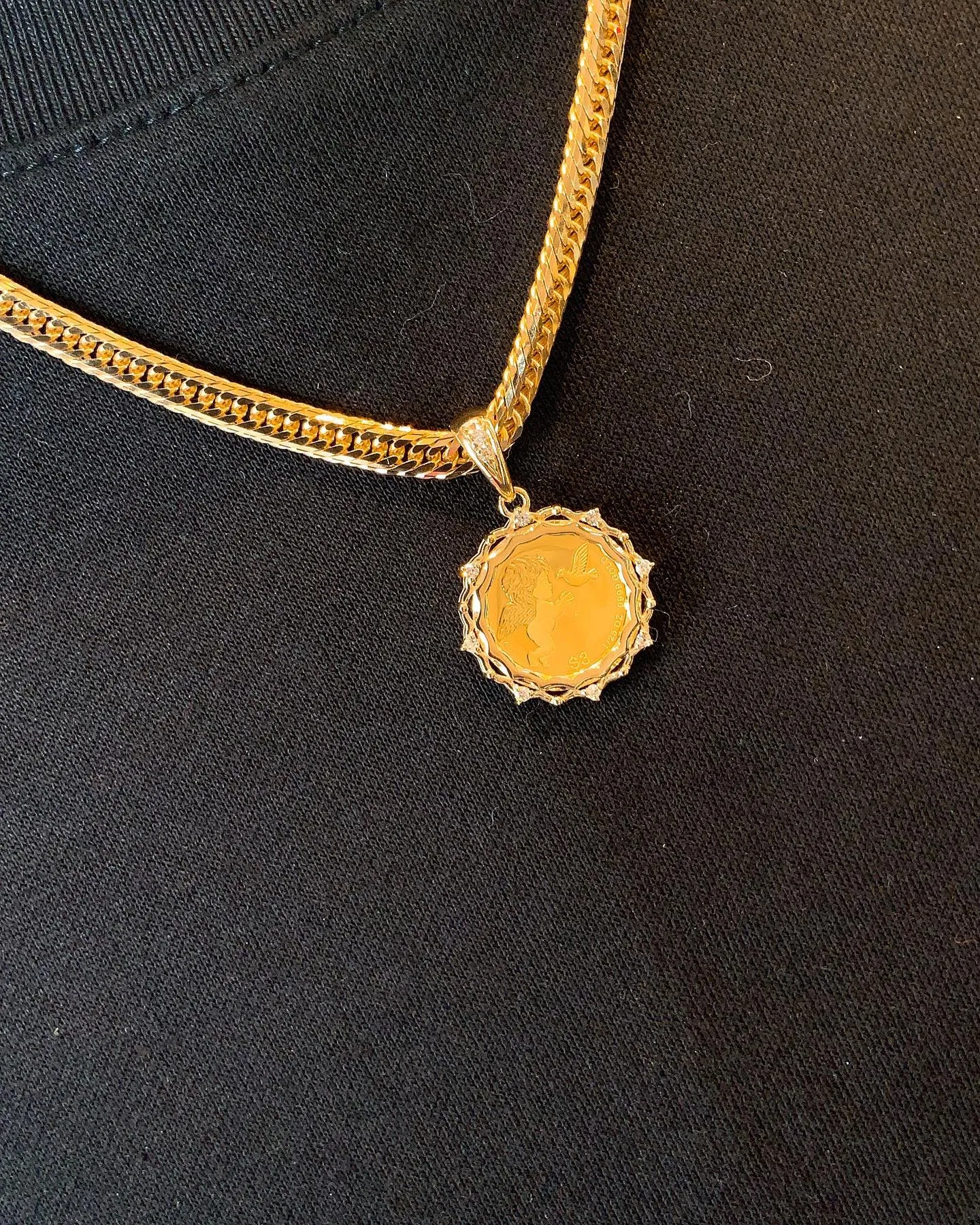 K18 エンジェル コインペンダント⁎⁺˳✧༚