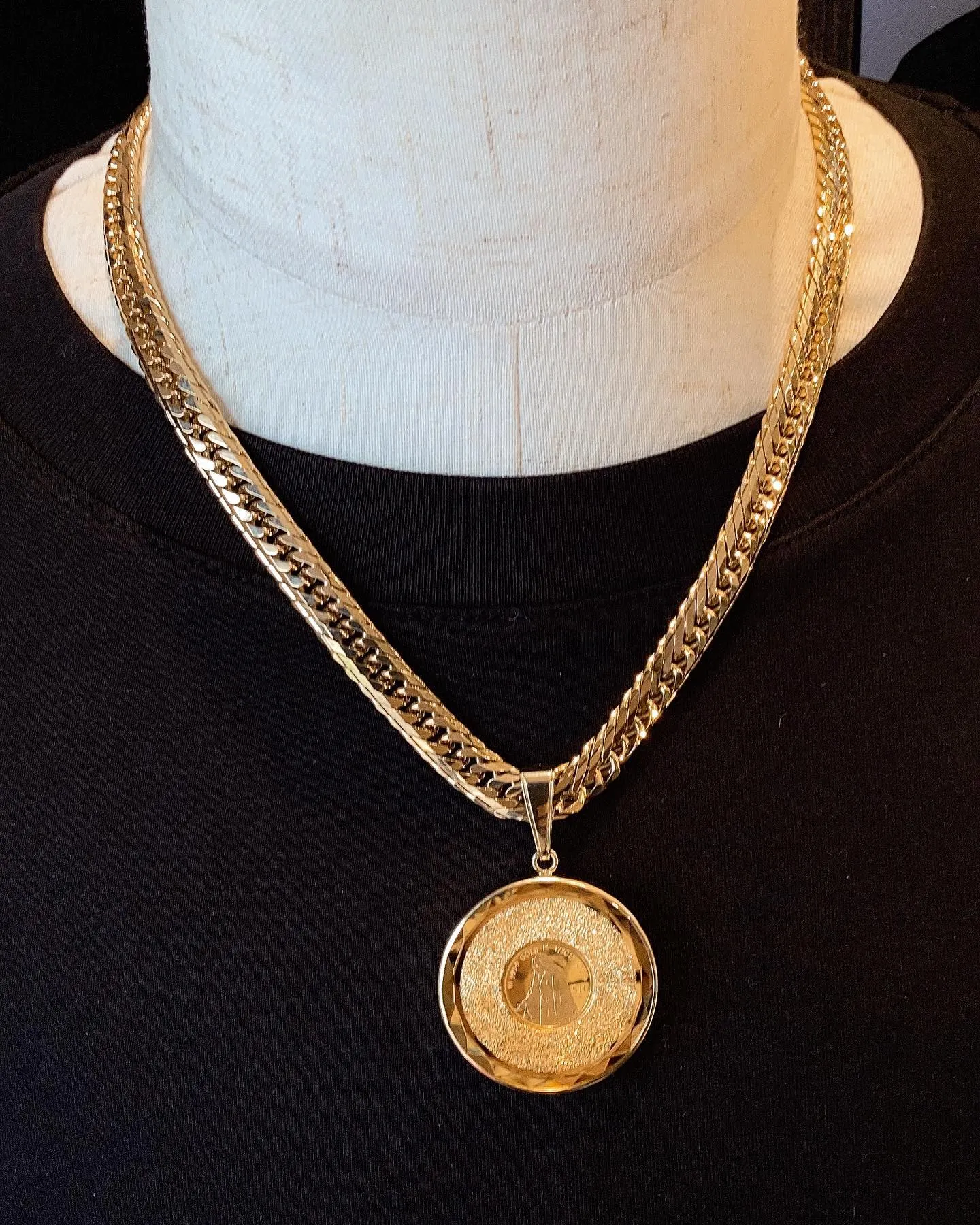 K18 ガラス付きコインペンダント⁎⁺˳✧༚