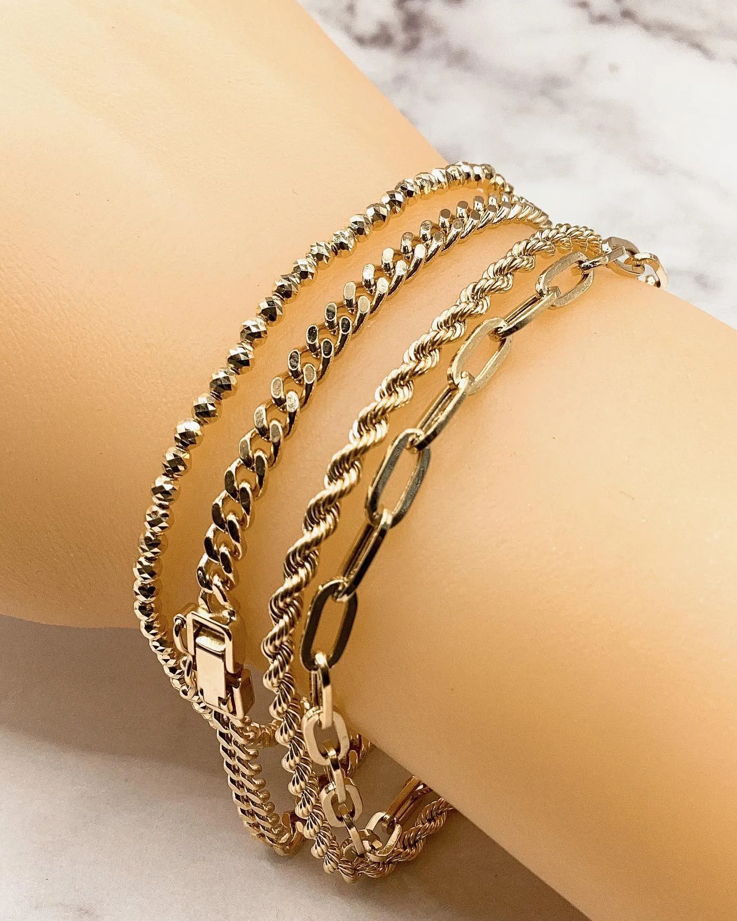 ︎K18 2面喜平ブレスレット⁎⁺˳✧༚