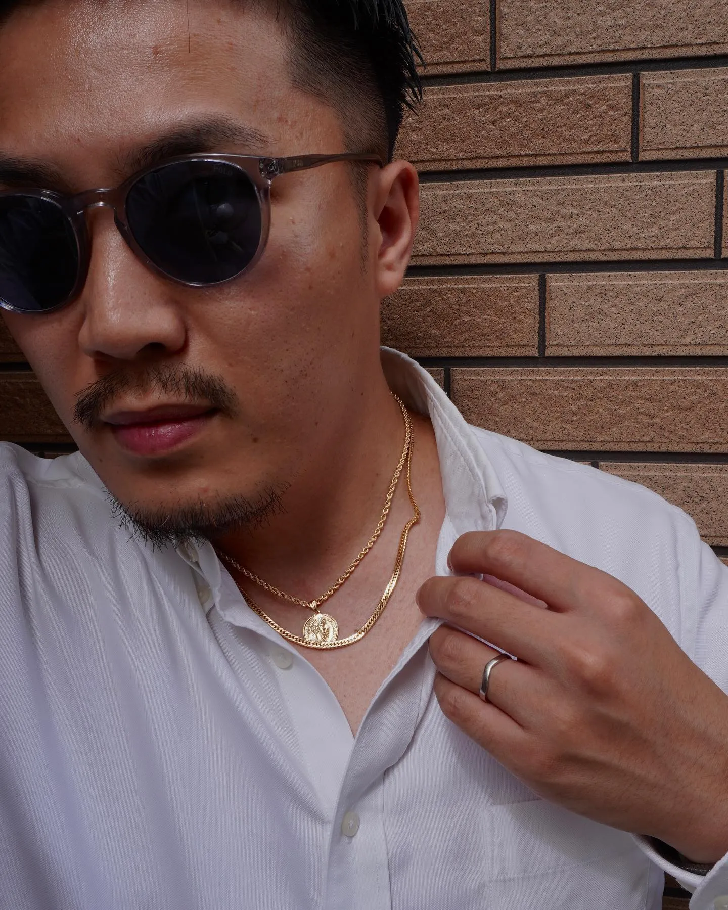 夏だし、シンプルなコインとロープネックレス