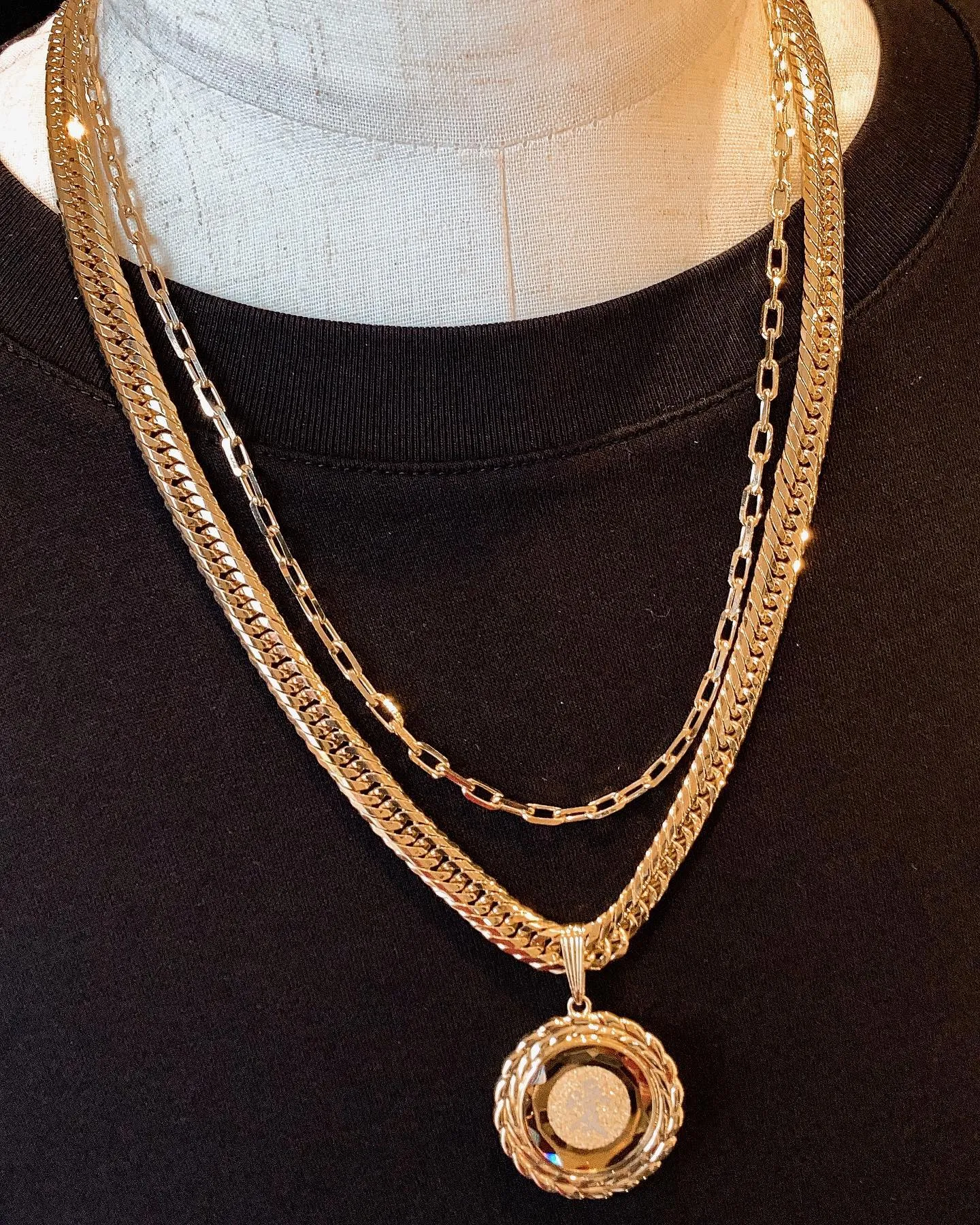 K18 ガラス付き 愛ペンダント⁎⁺˳✧༚