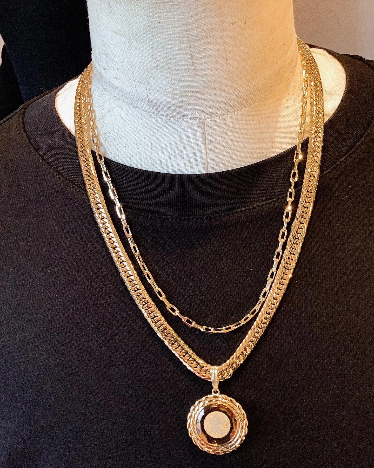 K18 ガラス付き 愛ペンダント⁎⁺˳✧༚