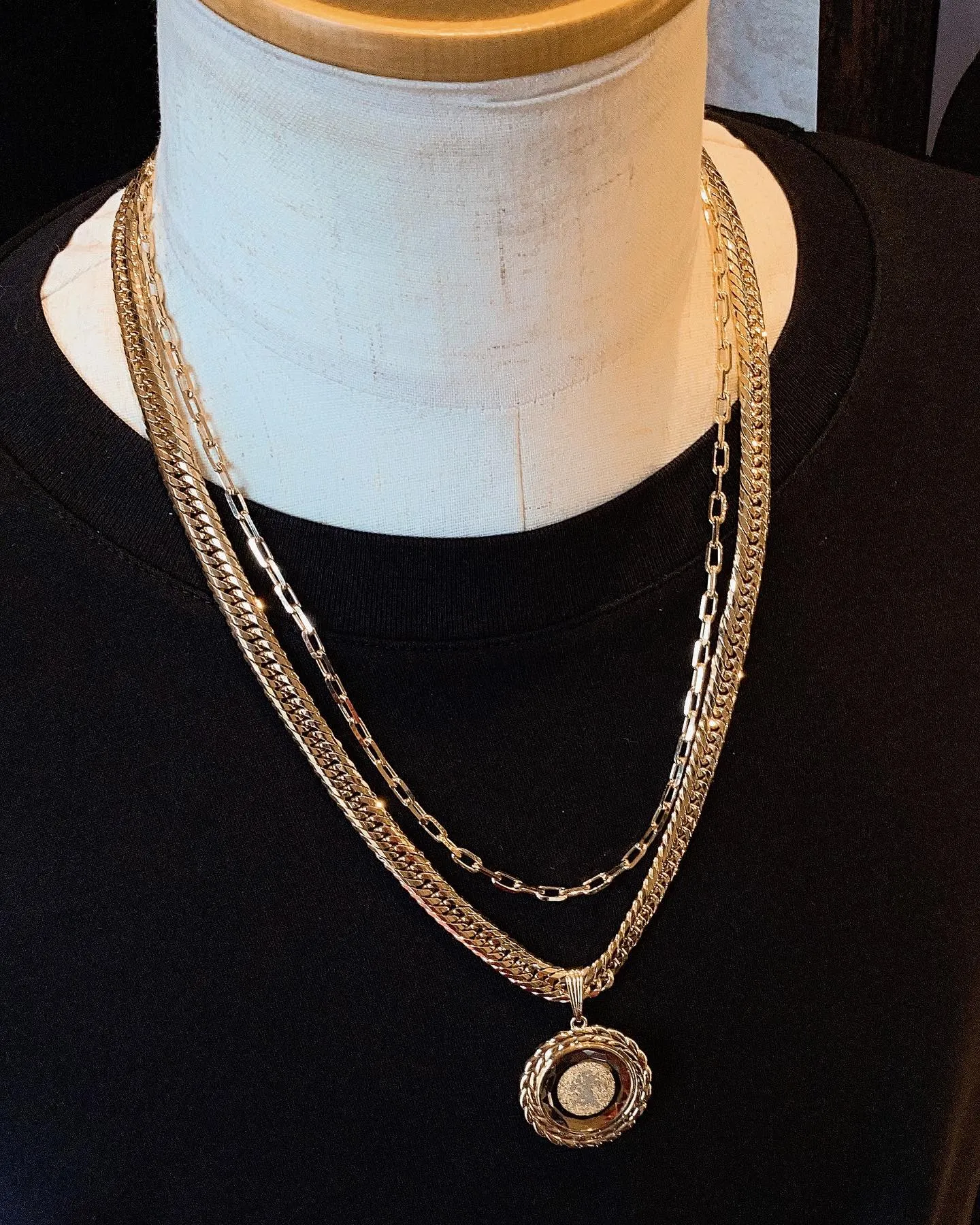 K18 ガラス付き 愛ペンダント⁎⁺˳✧༚