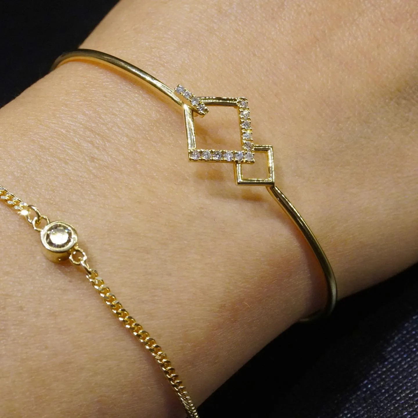 #k18 #ダイヤモンドバングル ⁎⁺˳✧༚
