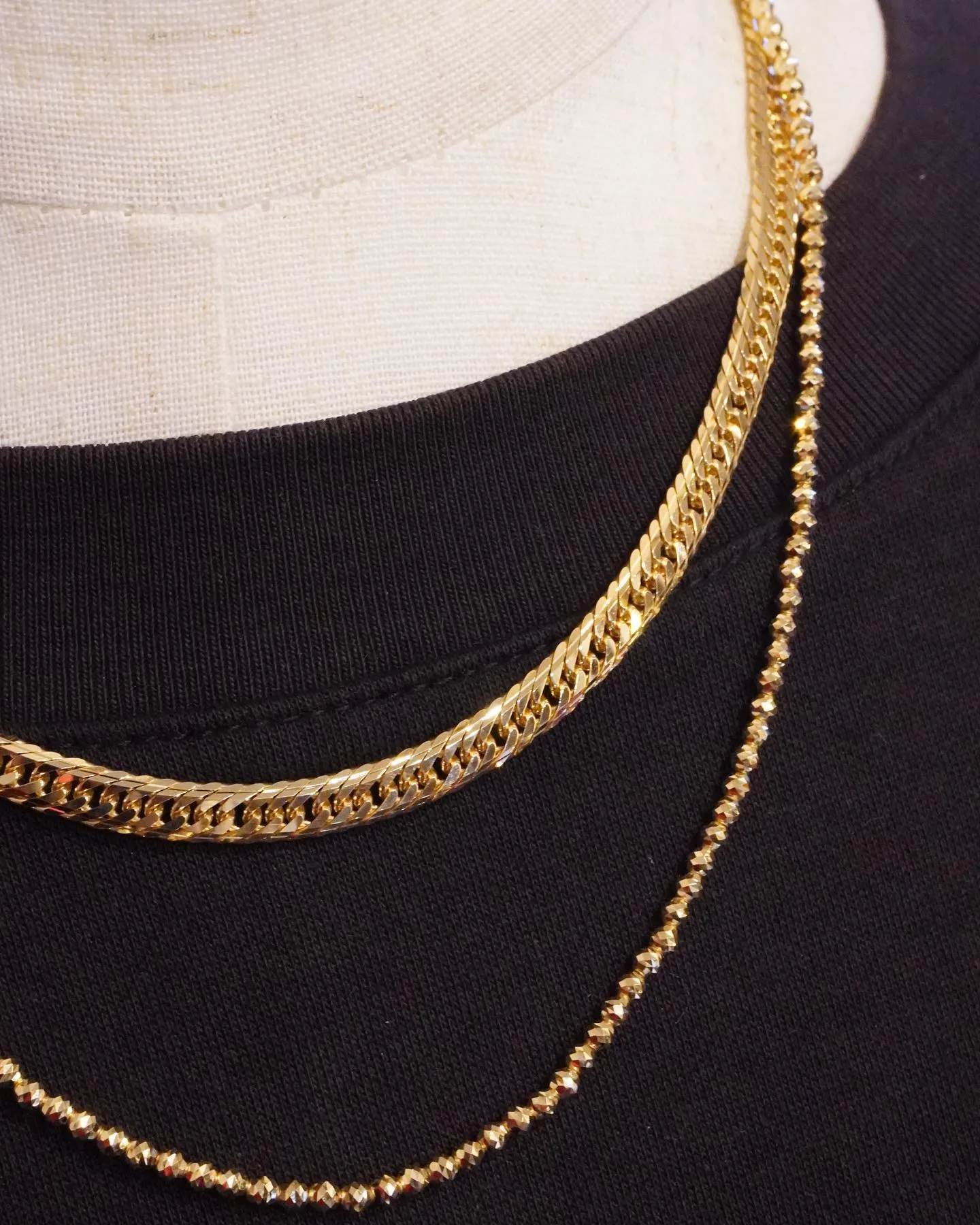 K18 45cm&50cm重ね付け