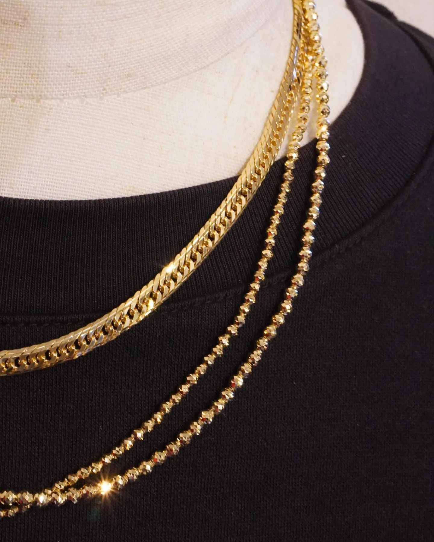 K18 45cm&50cm重ね付け