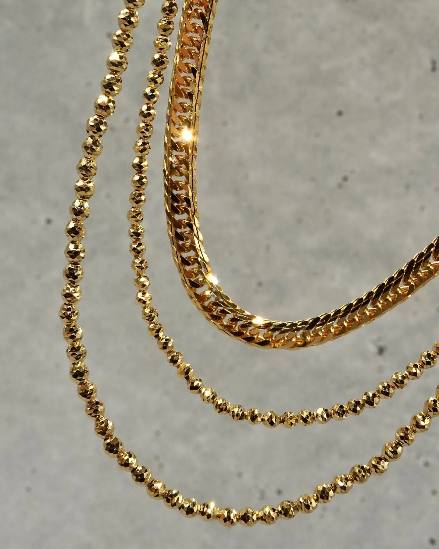 K18 45cm&50cm重ね付け