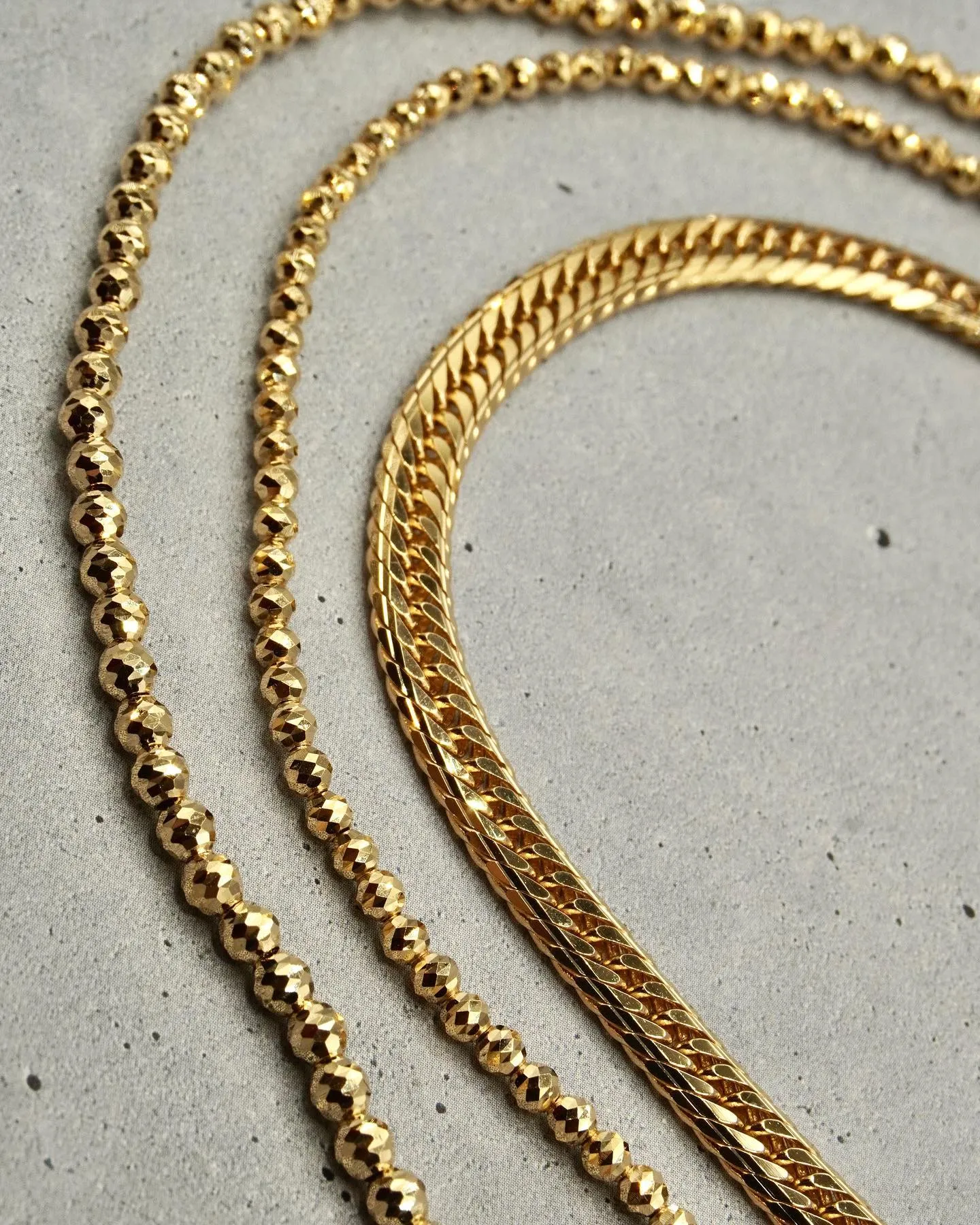 K18 45cm&50cm重ね付け