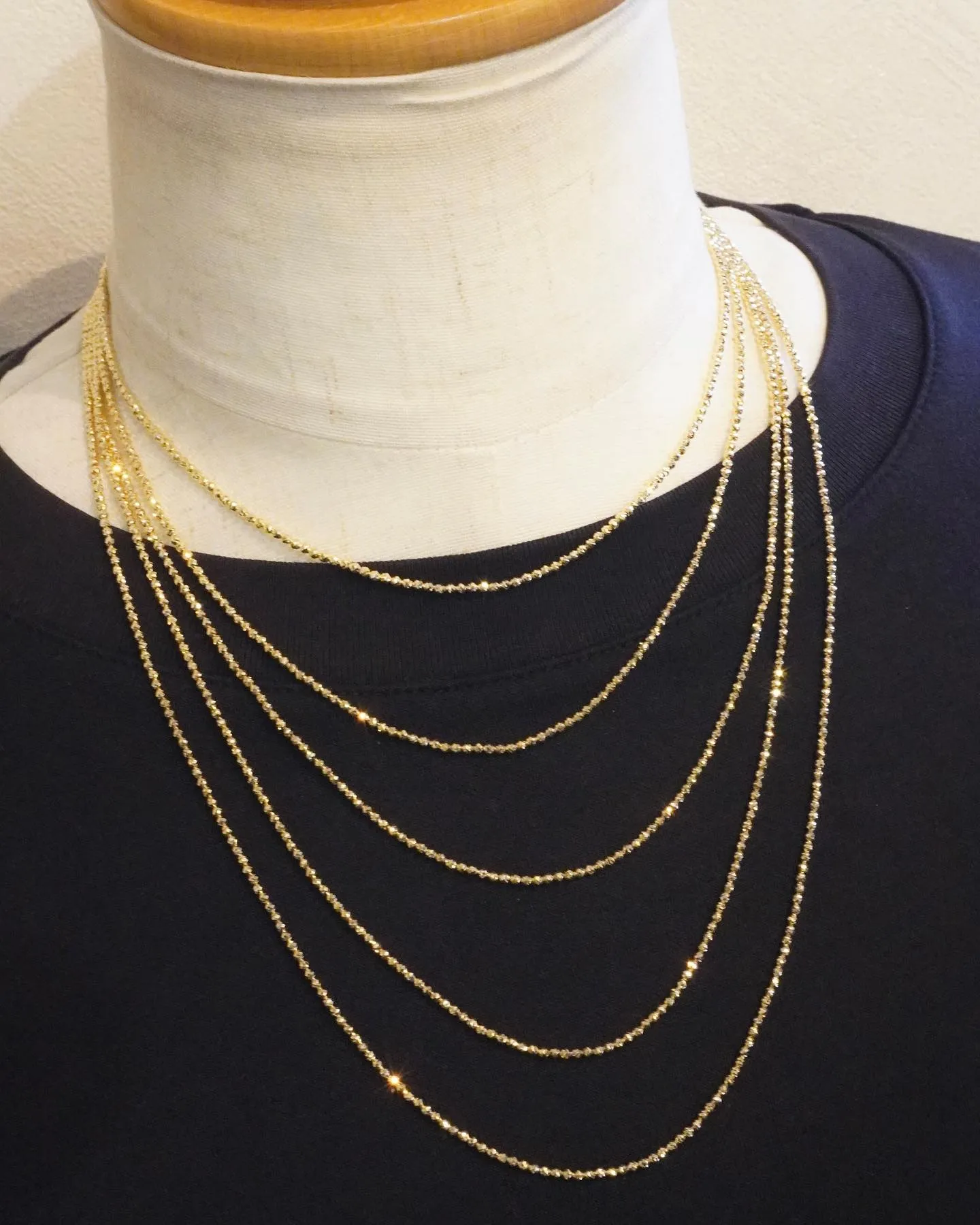 K18 シャンデリアボールネックレス⁎⁺˳✧༚