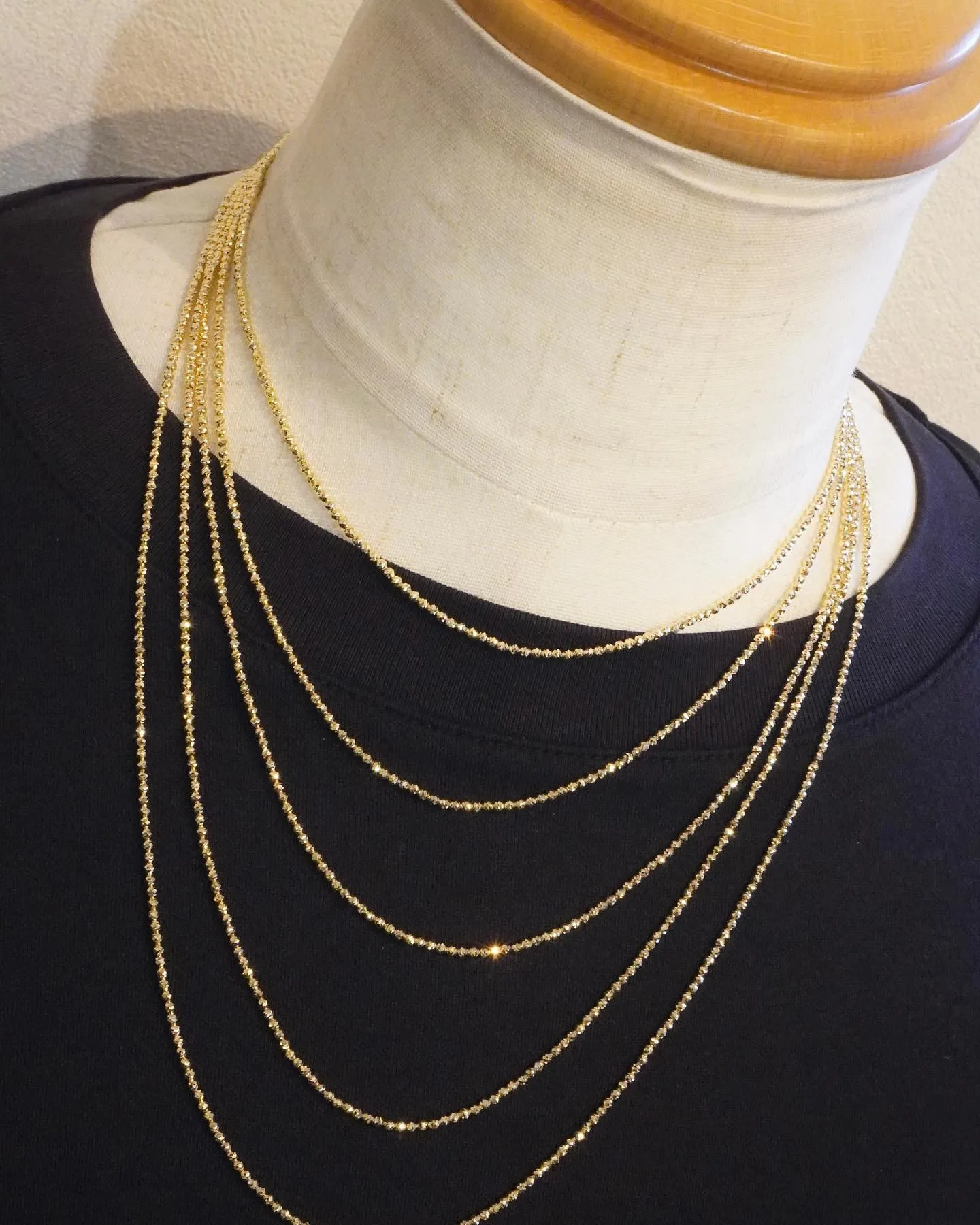 K18 シャンデリアボールネックレス⁎⁺˳✧༚