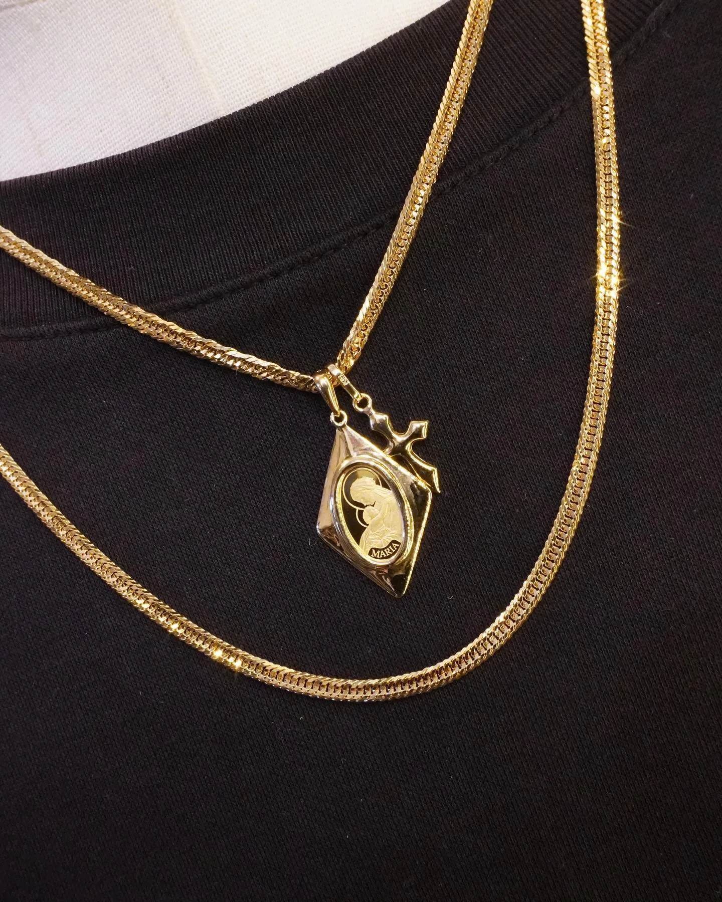 K18 ダブルペンダントコーデ⁎⁺˳✧༚