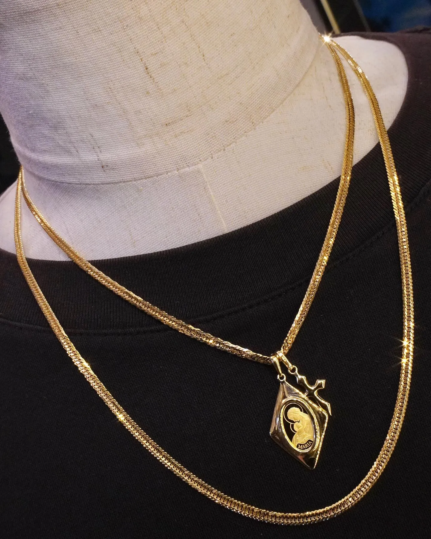 K18 ダブルペンダントコーデ⁎⁺˳✧༚