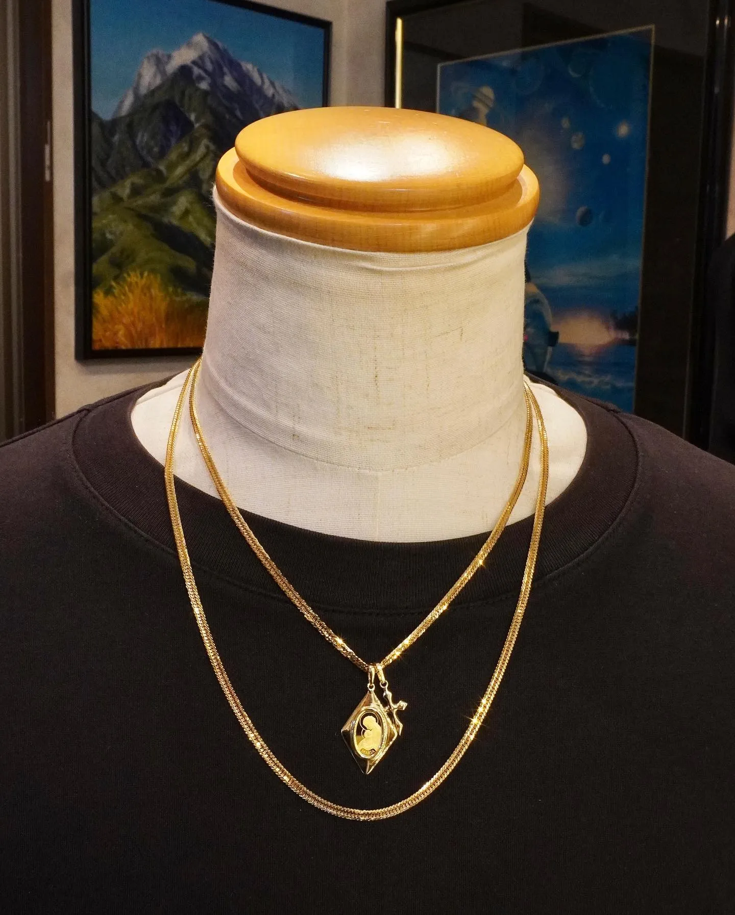 K18 ダブルペンダントコーデ⁎⁺˳✧༚