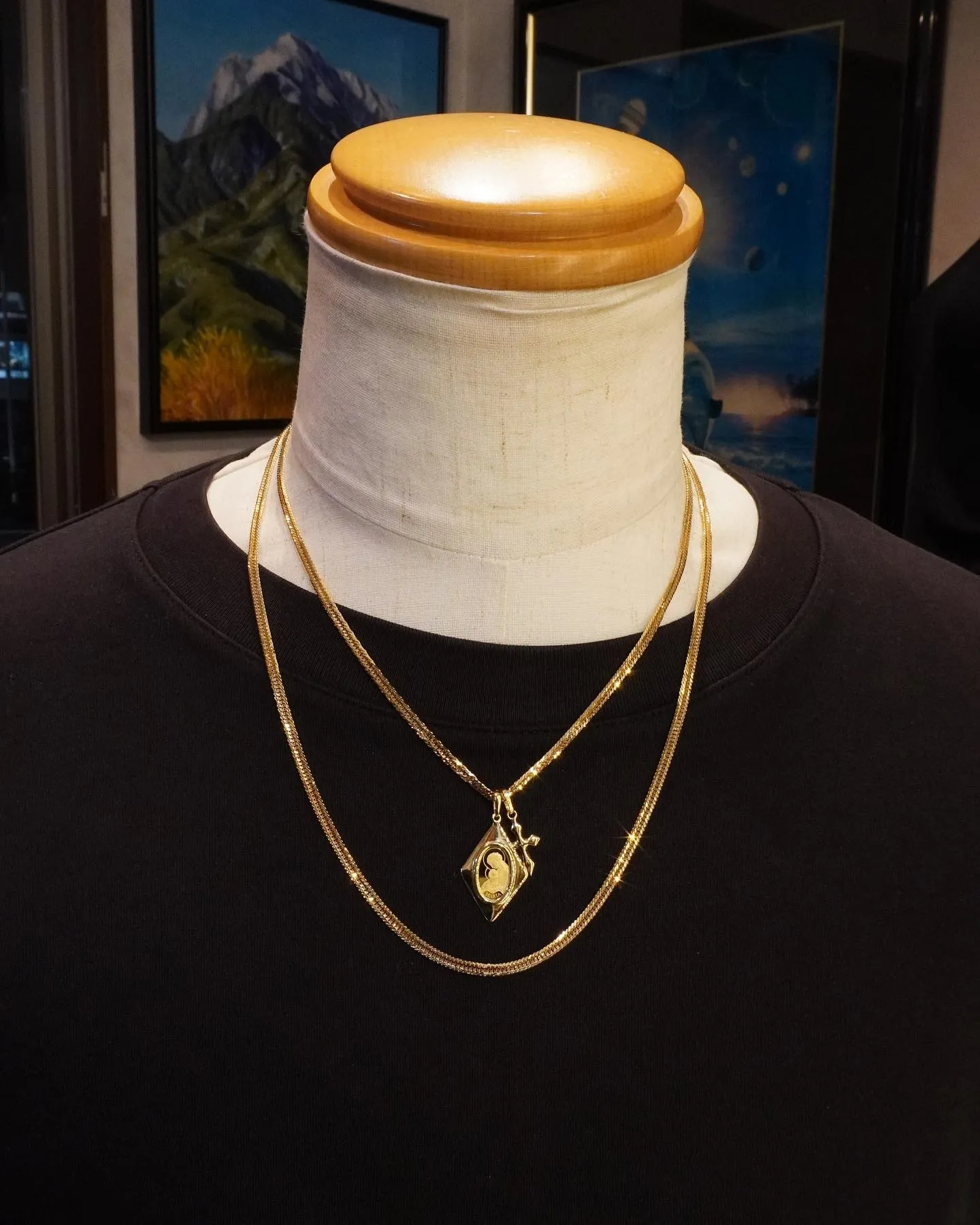 K18 ダブルペンダントコーデ⁎⁺˳✧༚