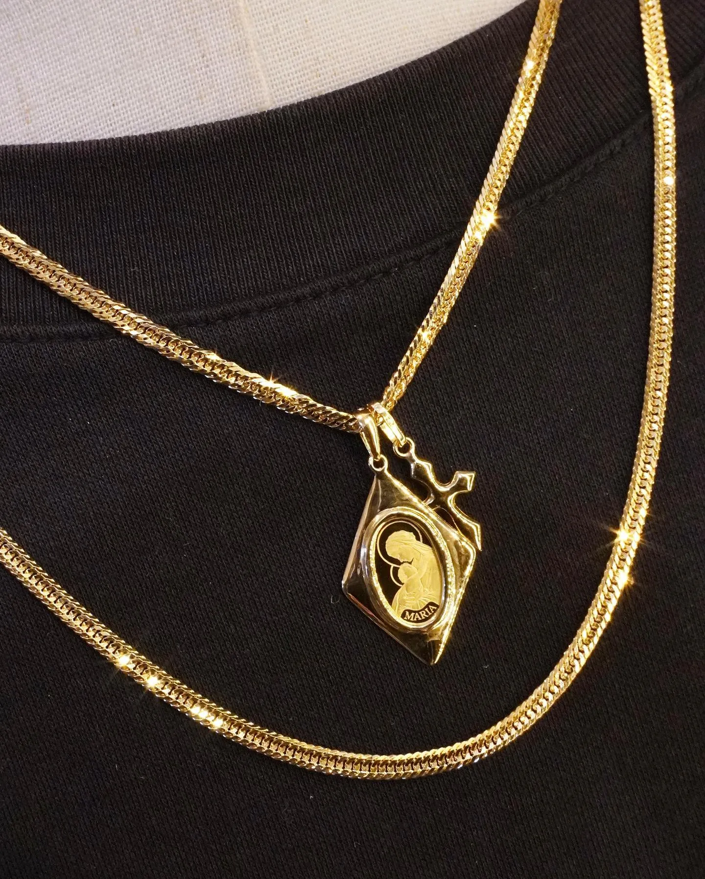 K18 ダブルペンダントコーデ⁎⁺˳✧༚