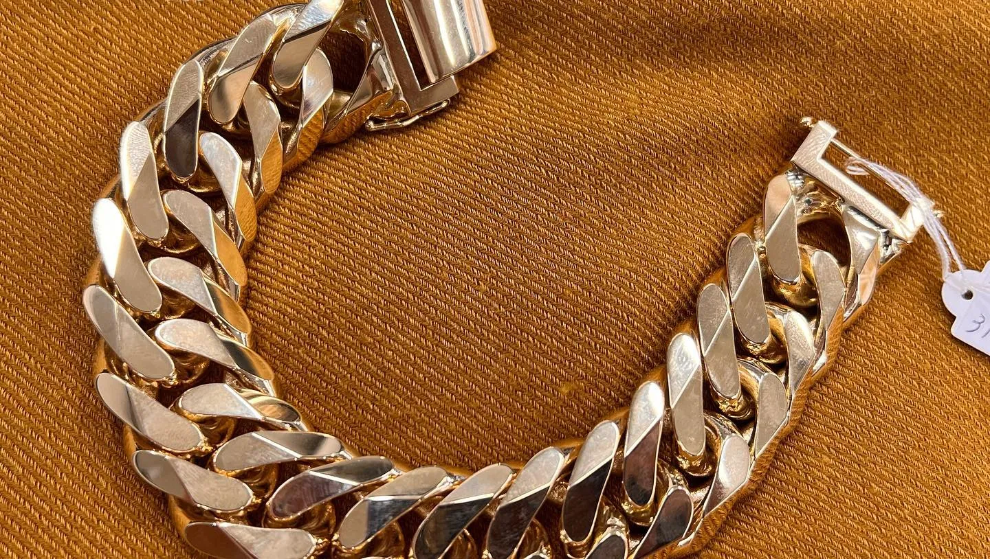 K18 6面カットダブル 300g 22cmのブレスレットを