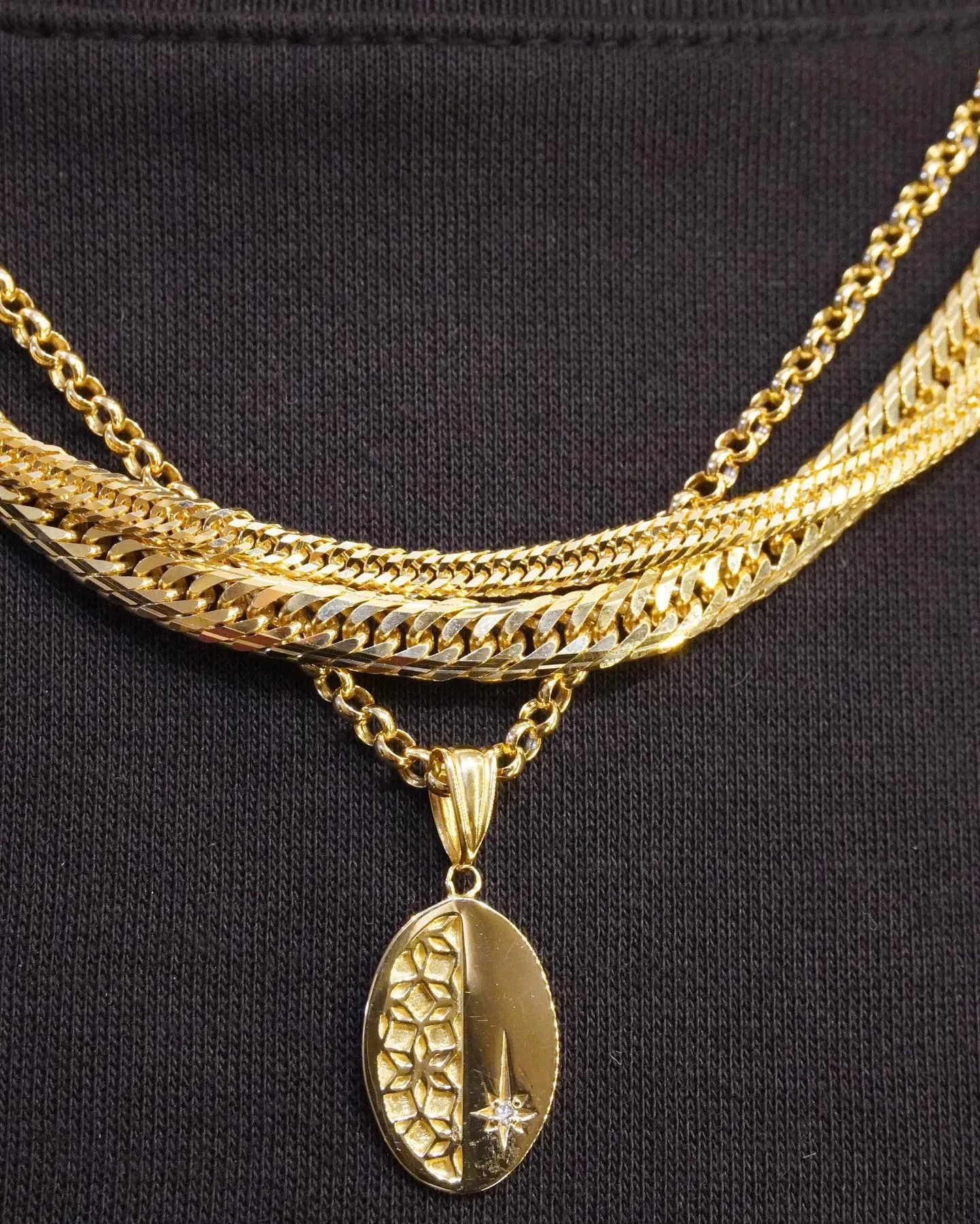 K18 和柄ダイヤモンドペンダント⁎⁺˳✧༚