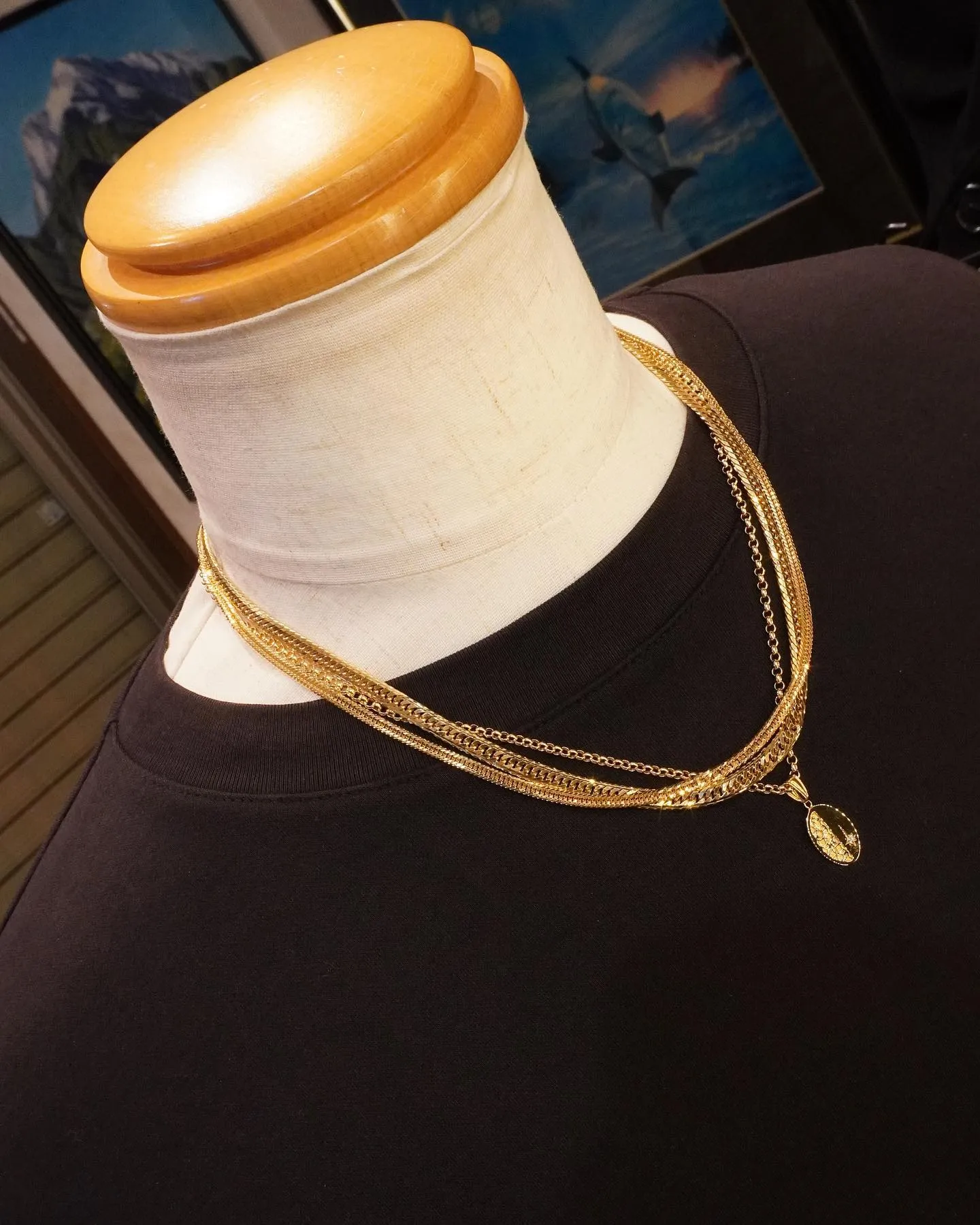 K18 和柄ダイヤモンドペンダント⁎⁺˳✧༚