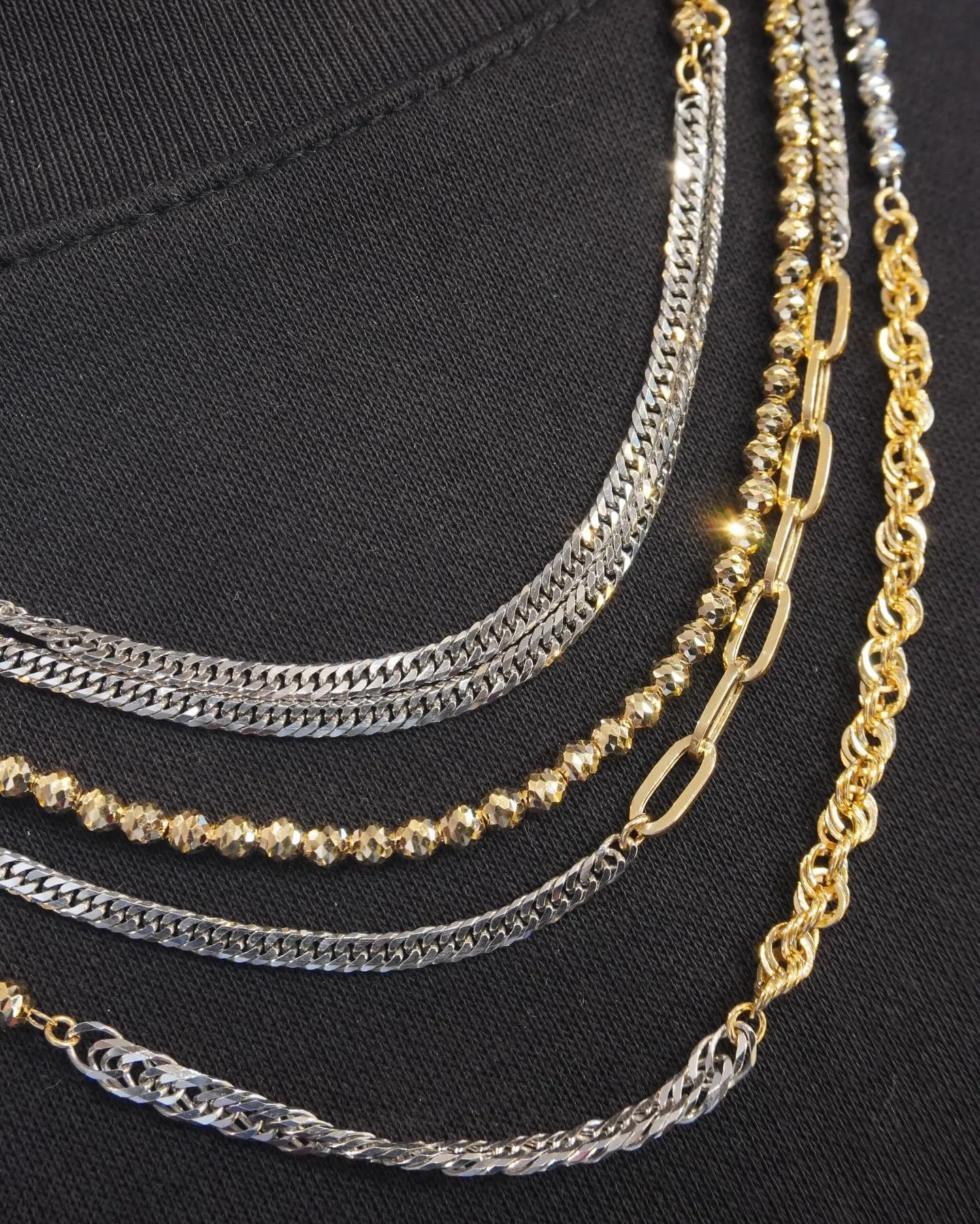 K18/Pt850ツギハギ ネックレス⁎⁺˳✧༚