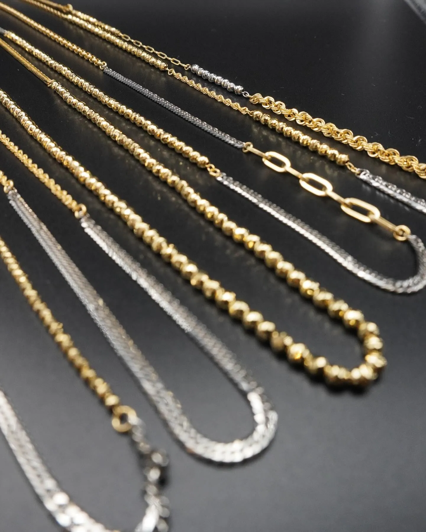 K18/Pt850ツギハギ ネックレス⁎⁺˳✧༚