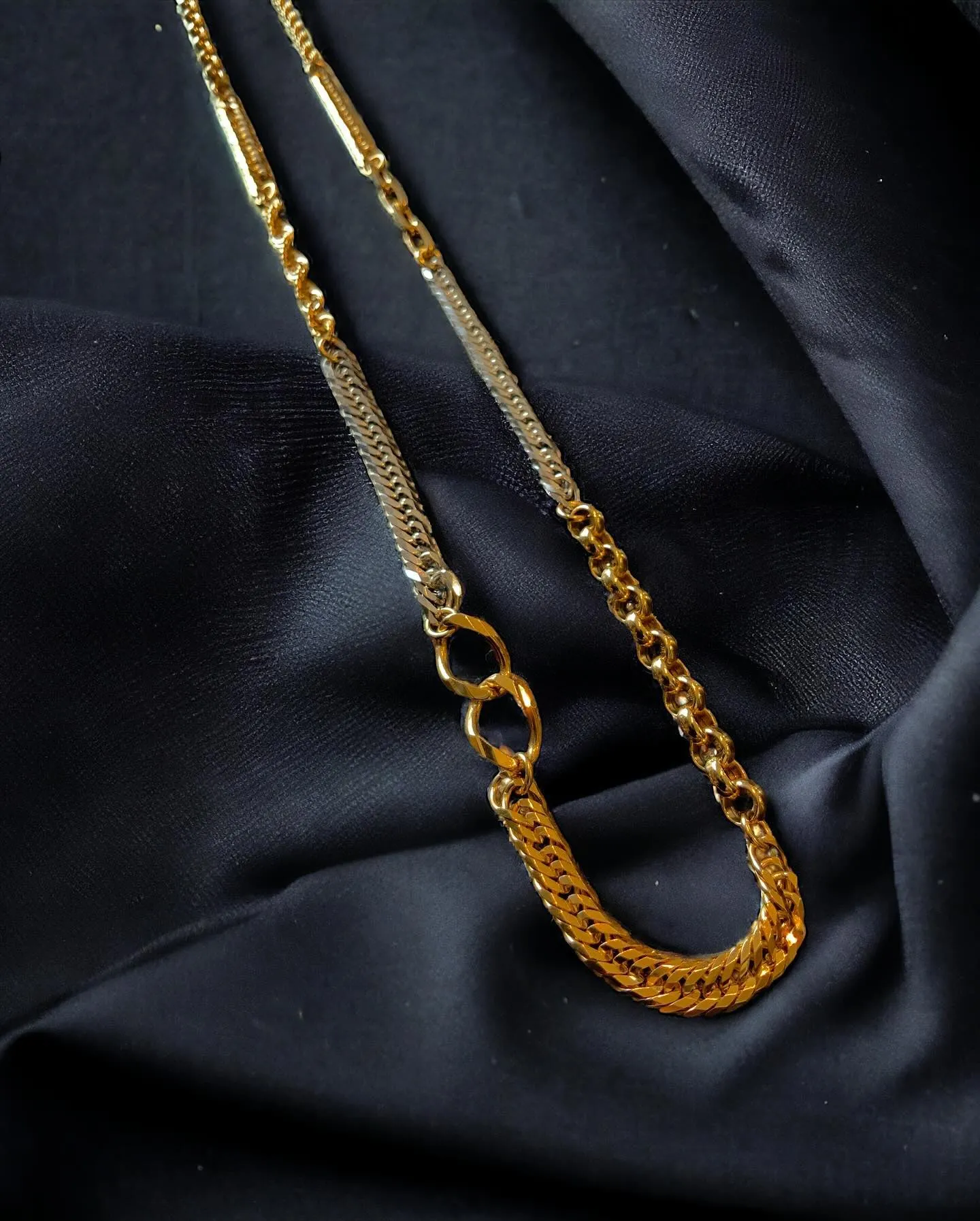 K18/Pt850 ツギハギ ネックレス52cm