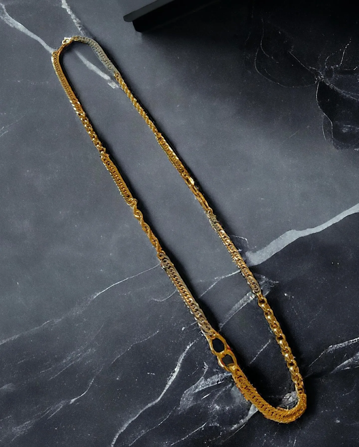 K18/Pt850 ツギハギ ネックレス52cm