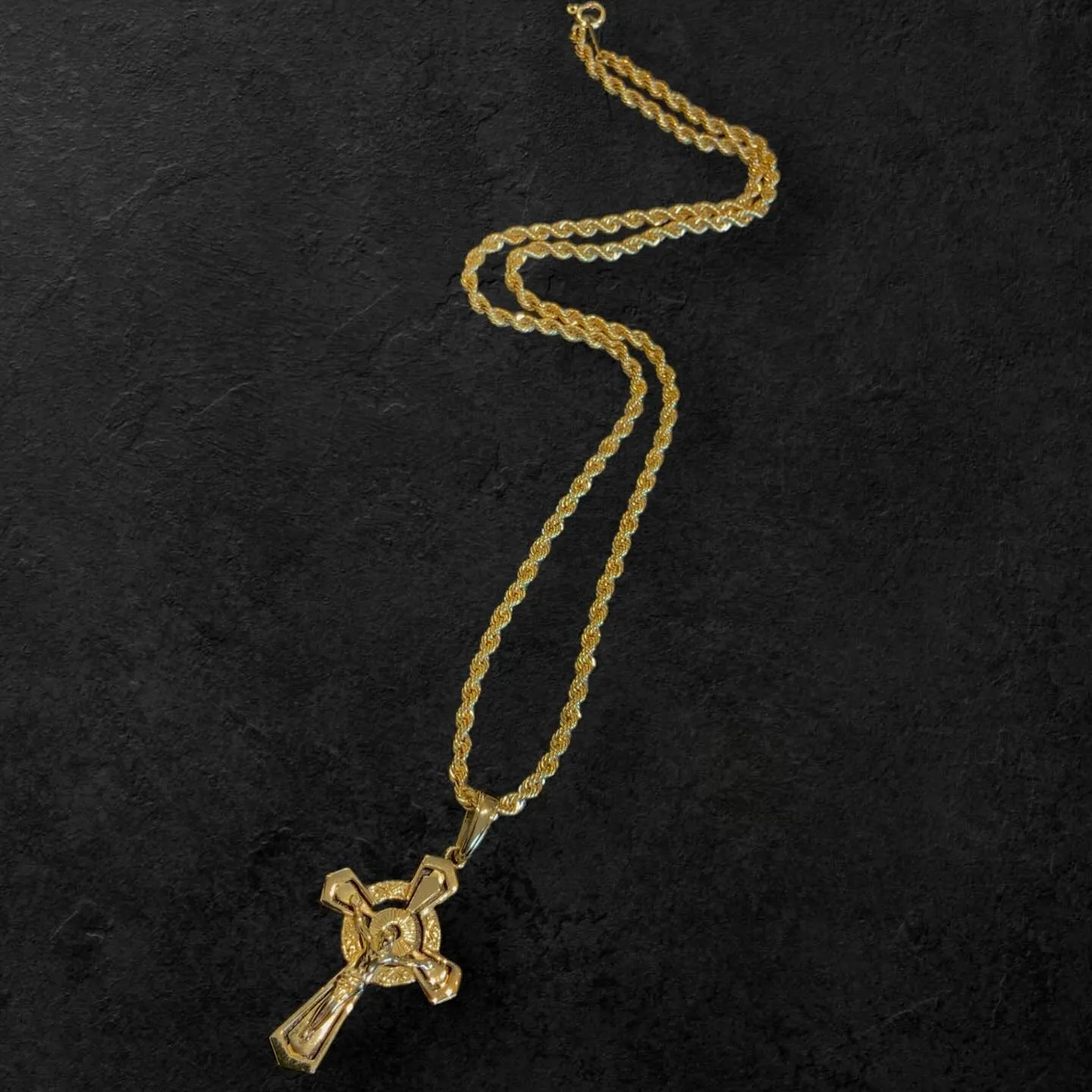 K18 3mmロープ50cm&ジーザスクロス