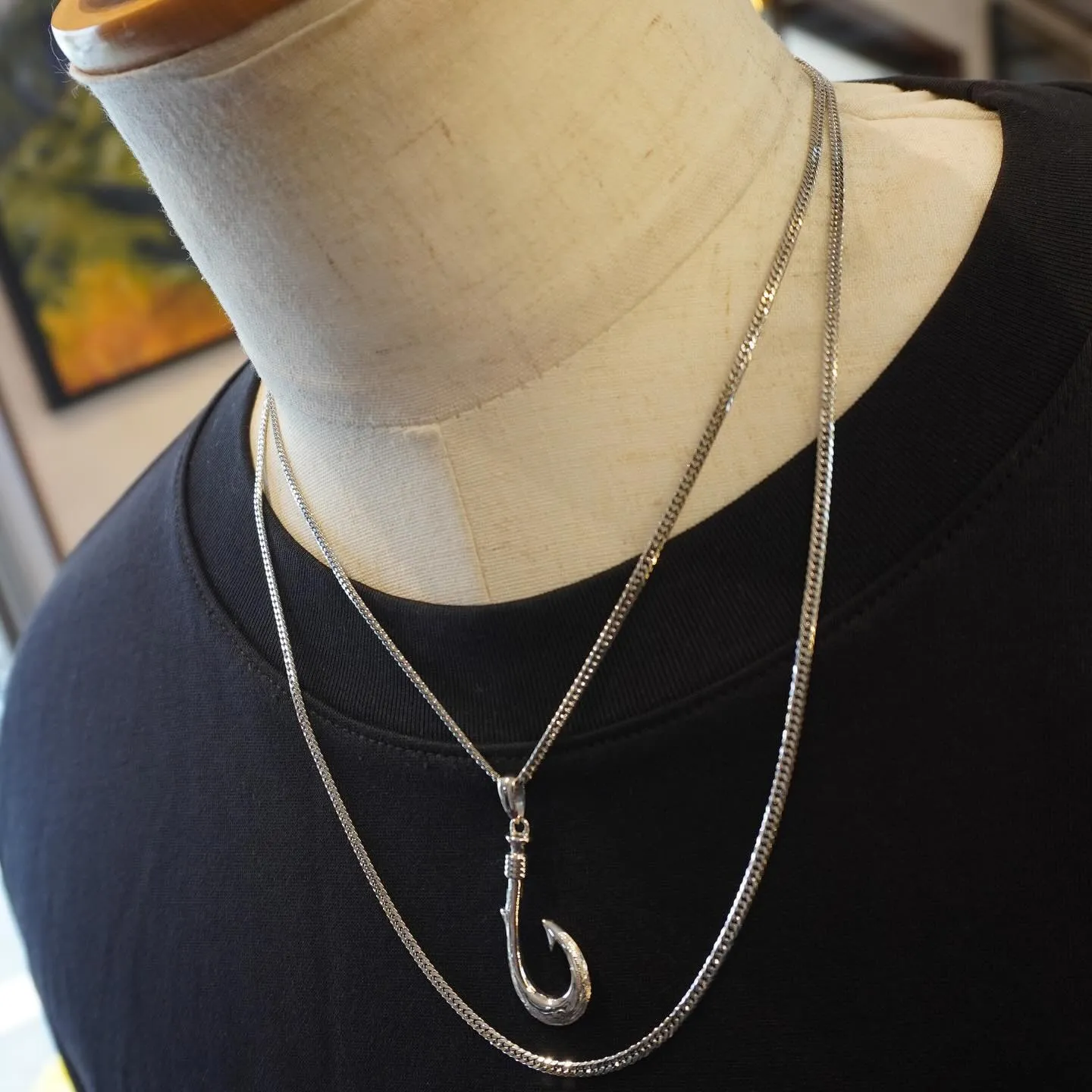 PT900 釣り針ペンダント⁎⁺˳✧༚