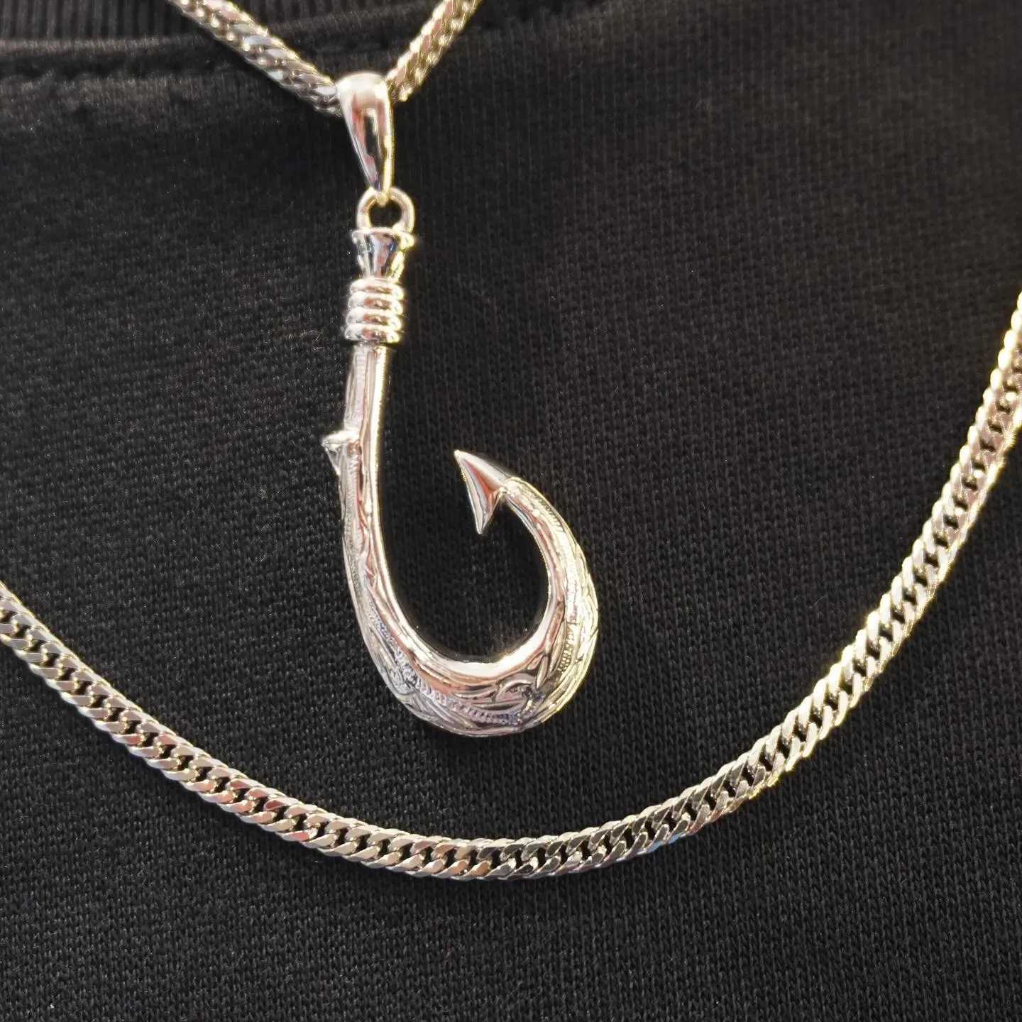 PT900 釣り針ペンダント⁎⁺˳✧༚