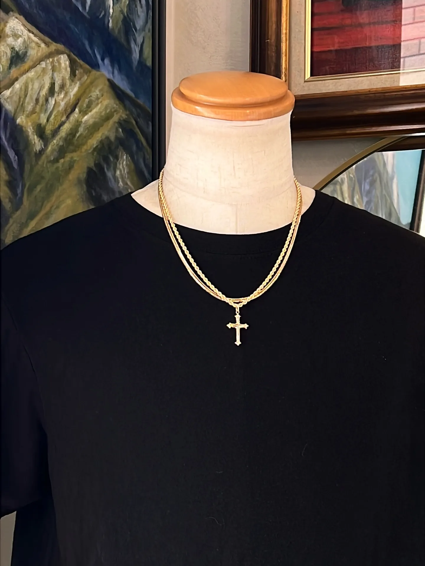 K18  ロープチェーン × クロスペンダント