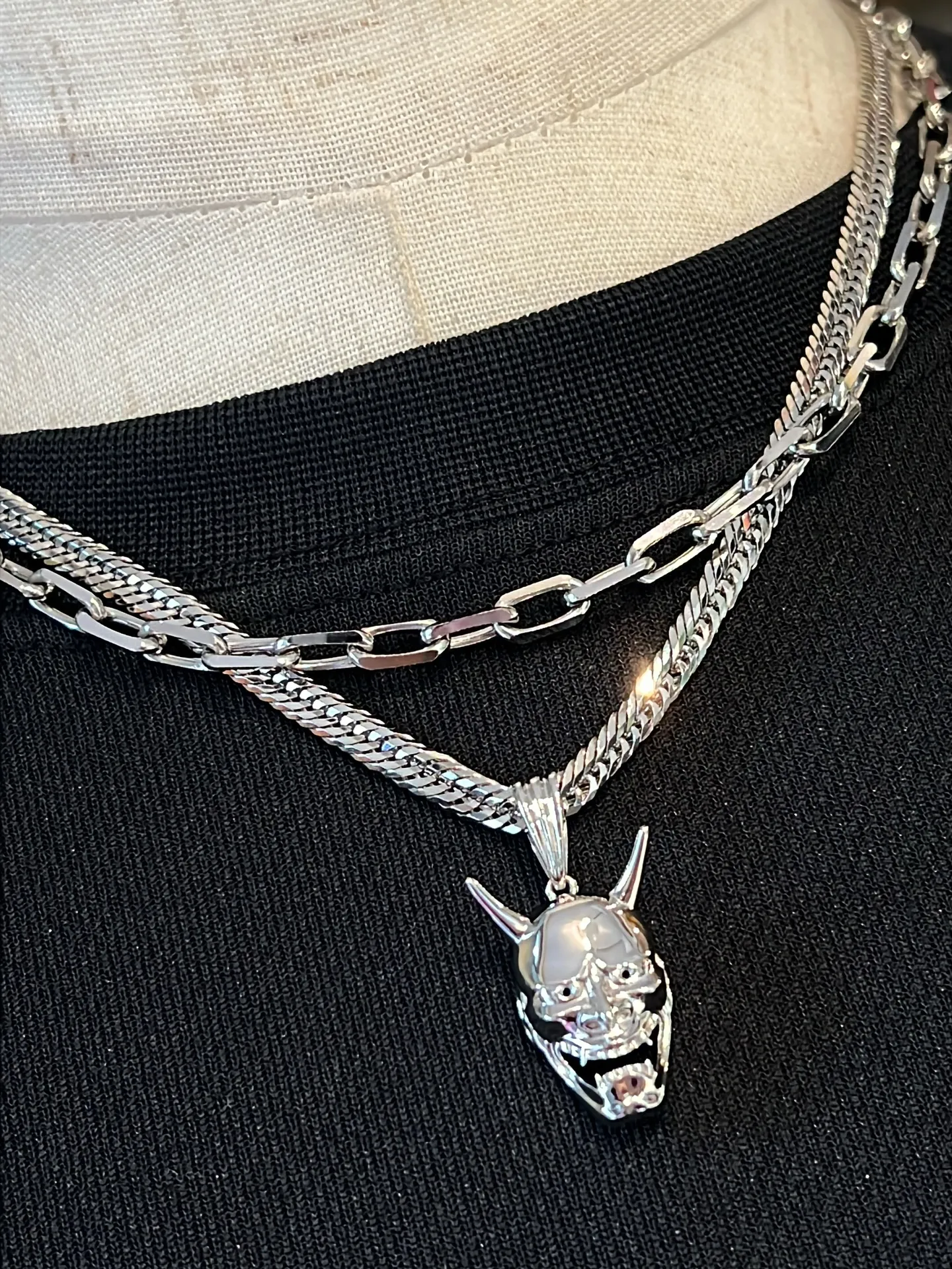 Ptネックレス3連コーデ